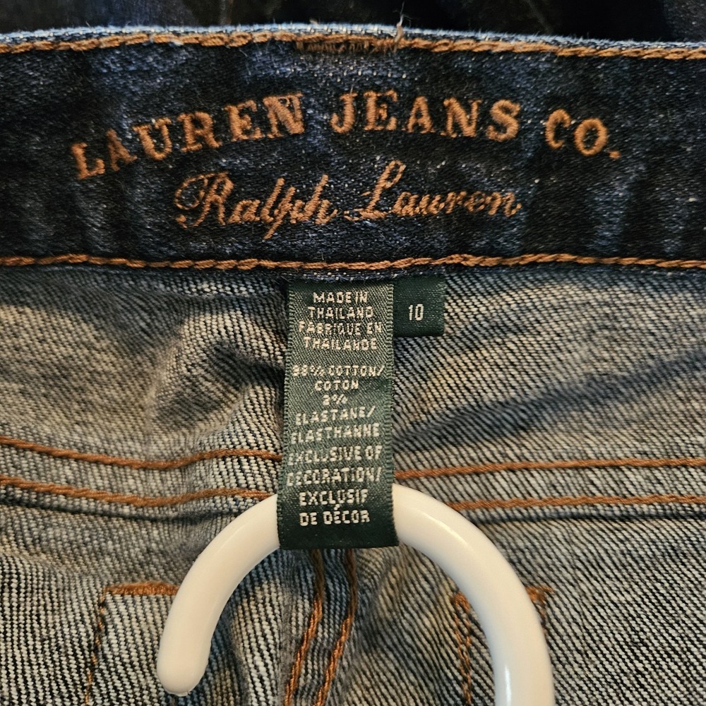 LRL Lauren Jeans Co Classic Midcalf Womens Size 10 Ralph Lauren Dark Wash - Picture 10 of 12